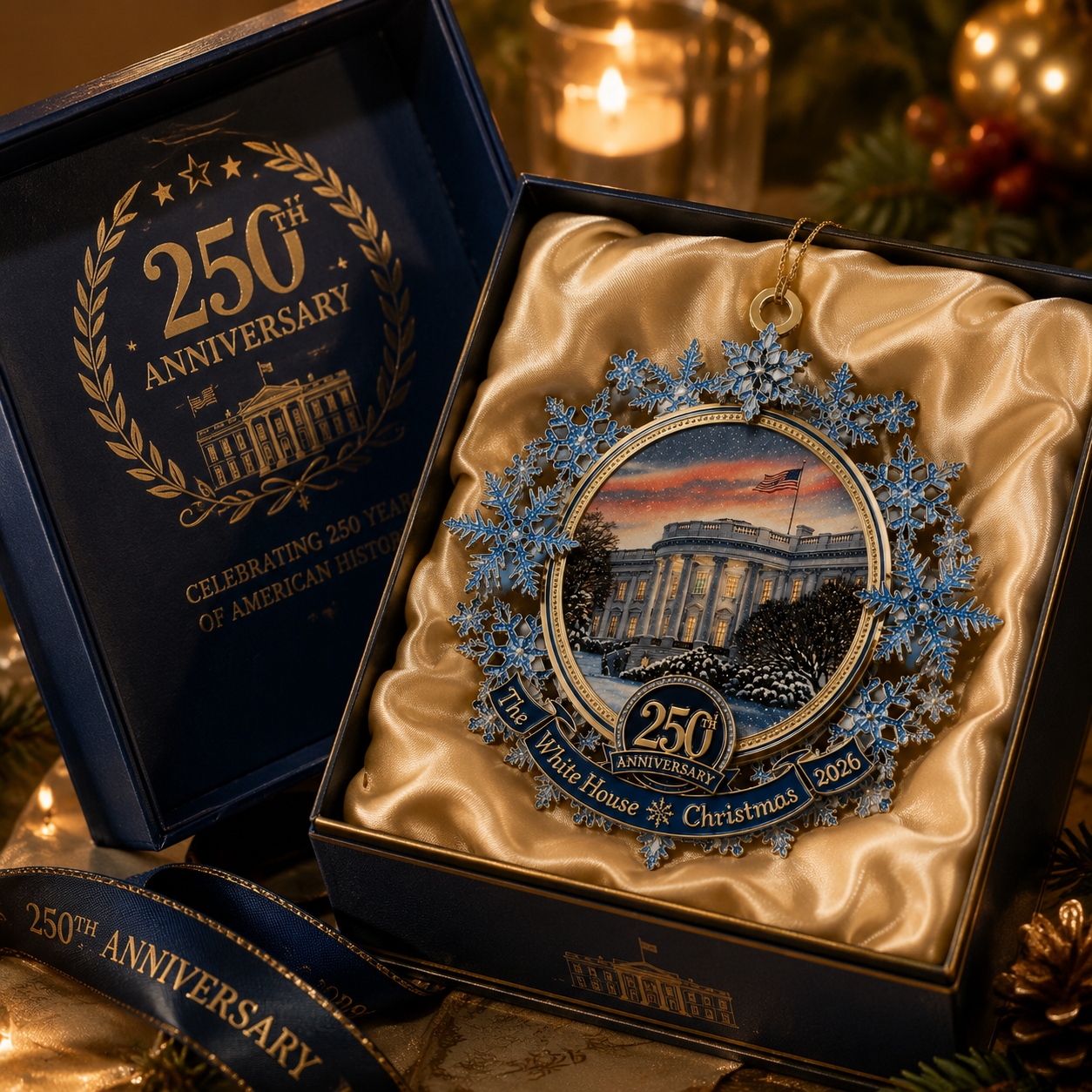 🔥Last Day 70% OFF – 🎄✨White House 250th Anniversary Commemorative Snowflake Ornament