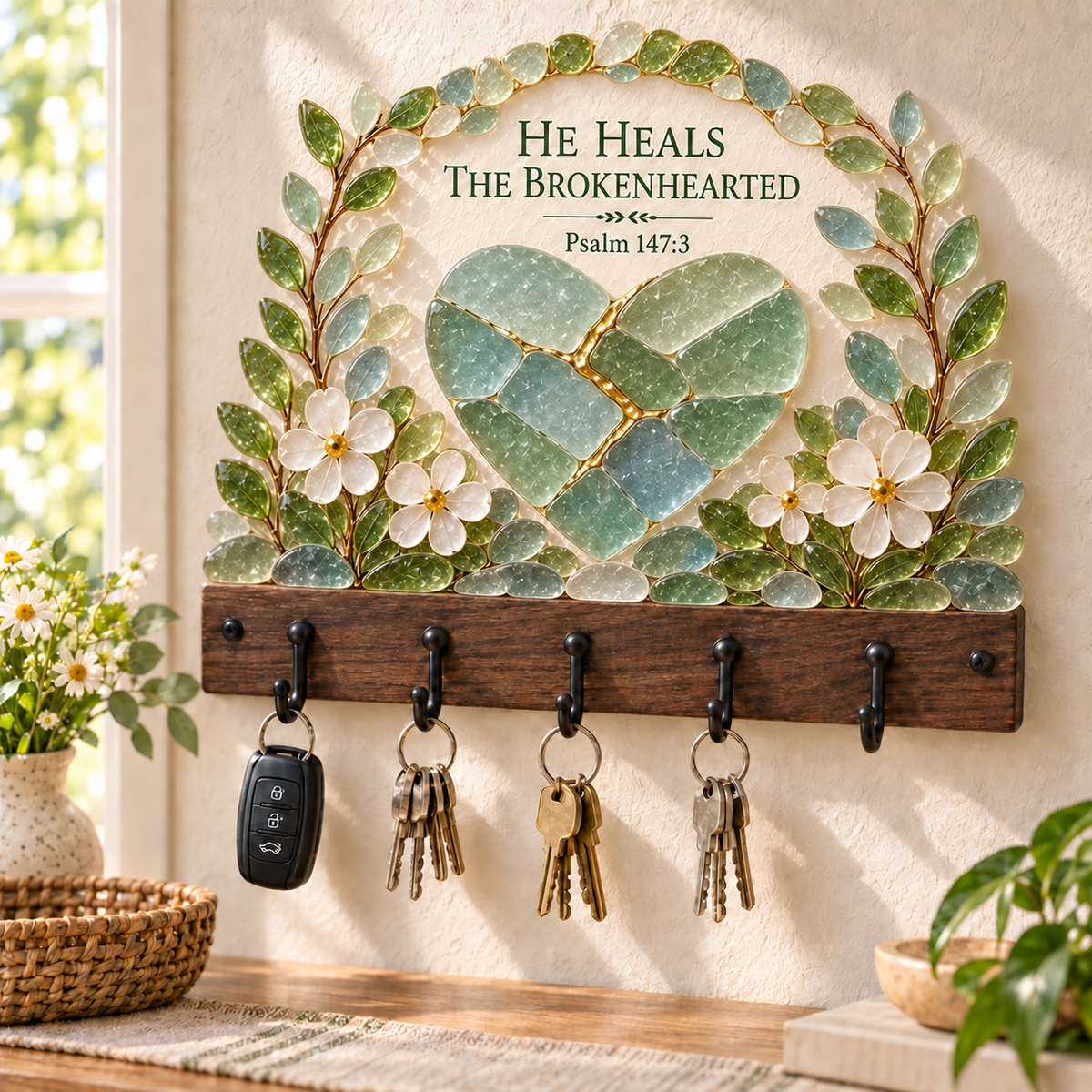 🔥LAST DAY 70% OFF - ✝️Heirloom Faith Sea Glass Key Holder Collection