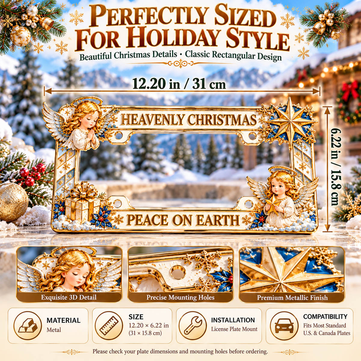 🔥Limited time 49% OFF -🎄🚗Christmas Decorative License Plate Frame – Bring Holiday Cheer to Every Drive!