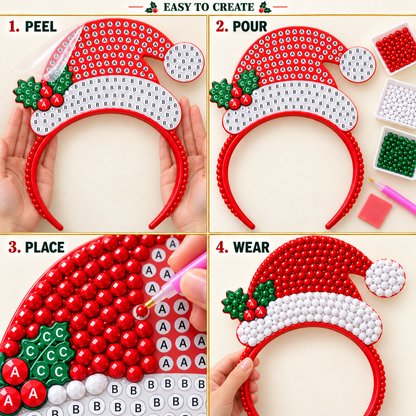 ✨ Christmas Sparkle Diamond Painting Headband Kit