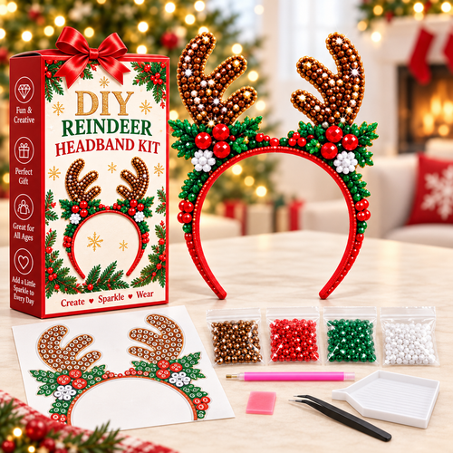 ✨ Christmas Sparkle Diamond Painting Headband Kit