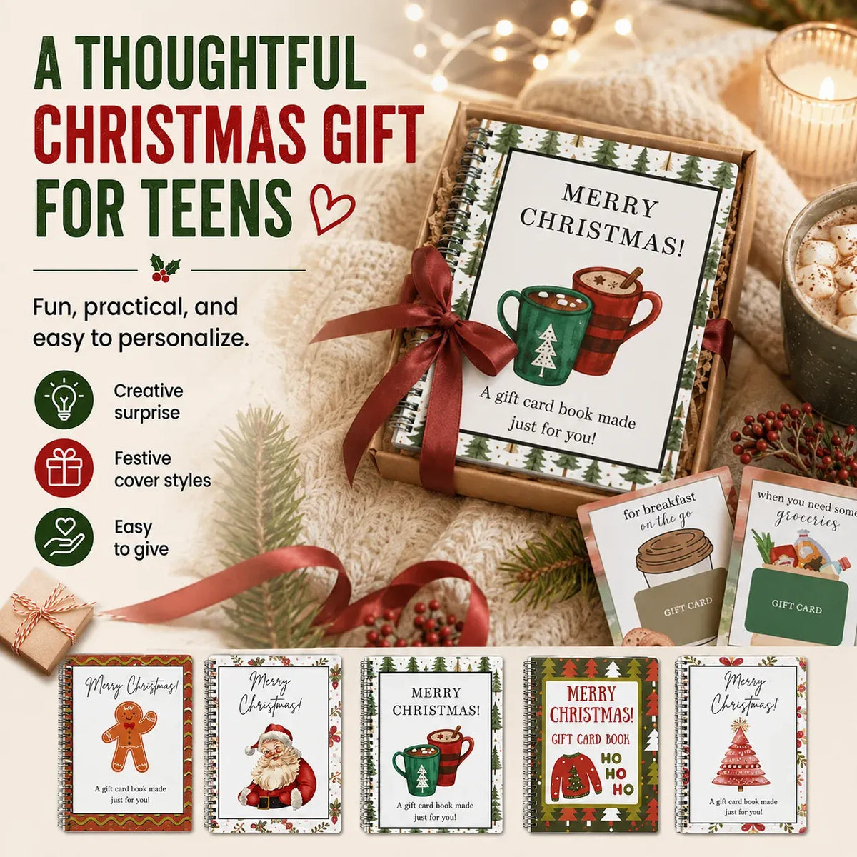 🔥Last 40pcs🎉-🎁Christmas Gift Card Book