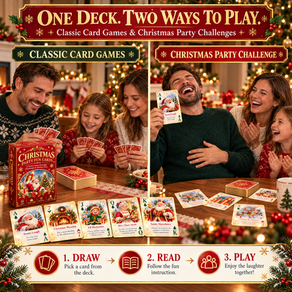 🔥Limited time 49% OFF -🃏 🎅 Christmas Party Fun Playing Cards -Make Your Christmas Game Night More Fun!