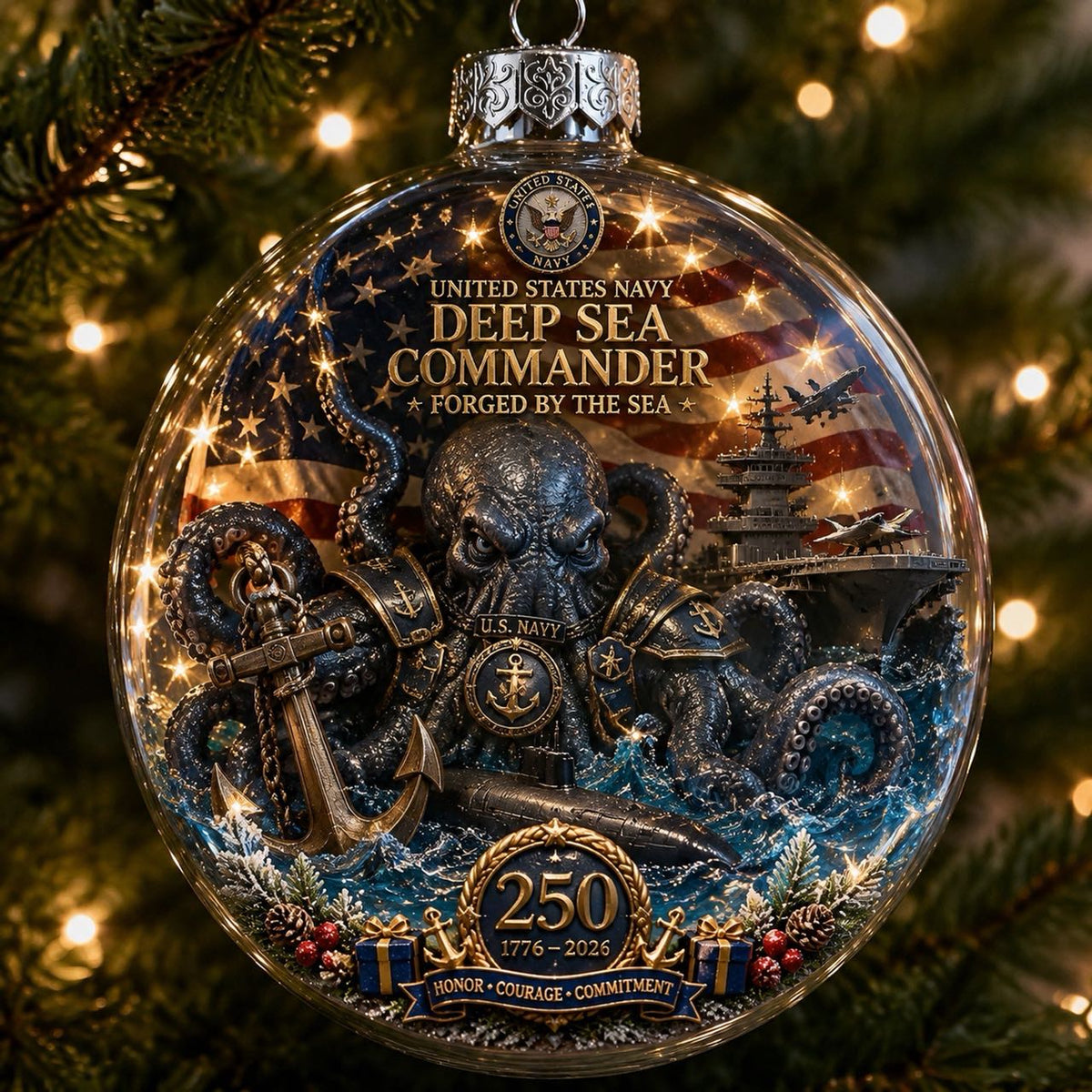 🎄 LAST DAY 75% OFF 🇺🇸 America 250th Military Legacy Light-Up Christmas Ball