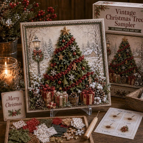 🔥 LAST DAY 50% OFF – 🎄🧵 Premium 3D Christmas Fabric Poke Art Kit