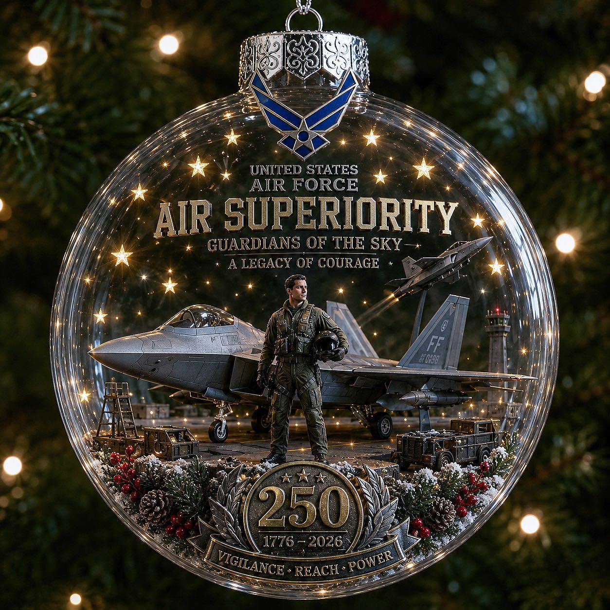 🎄 LAST DAY 75% OFF 🇺🇸 America 250th Military Legacy Light-Up Christmas Ball