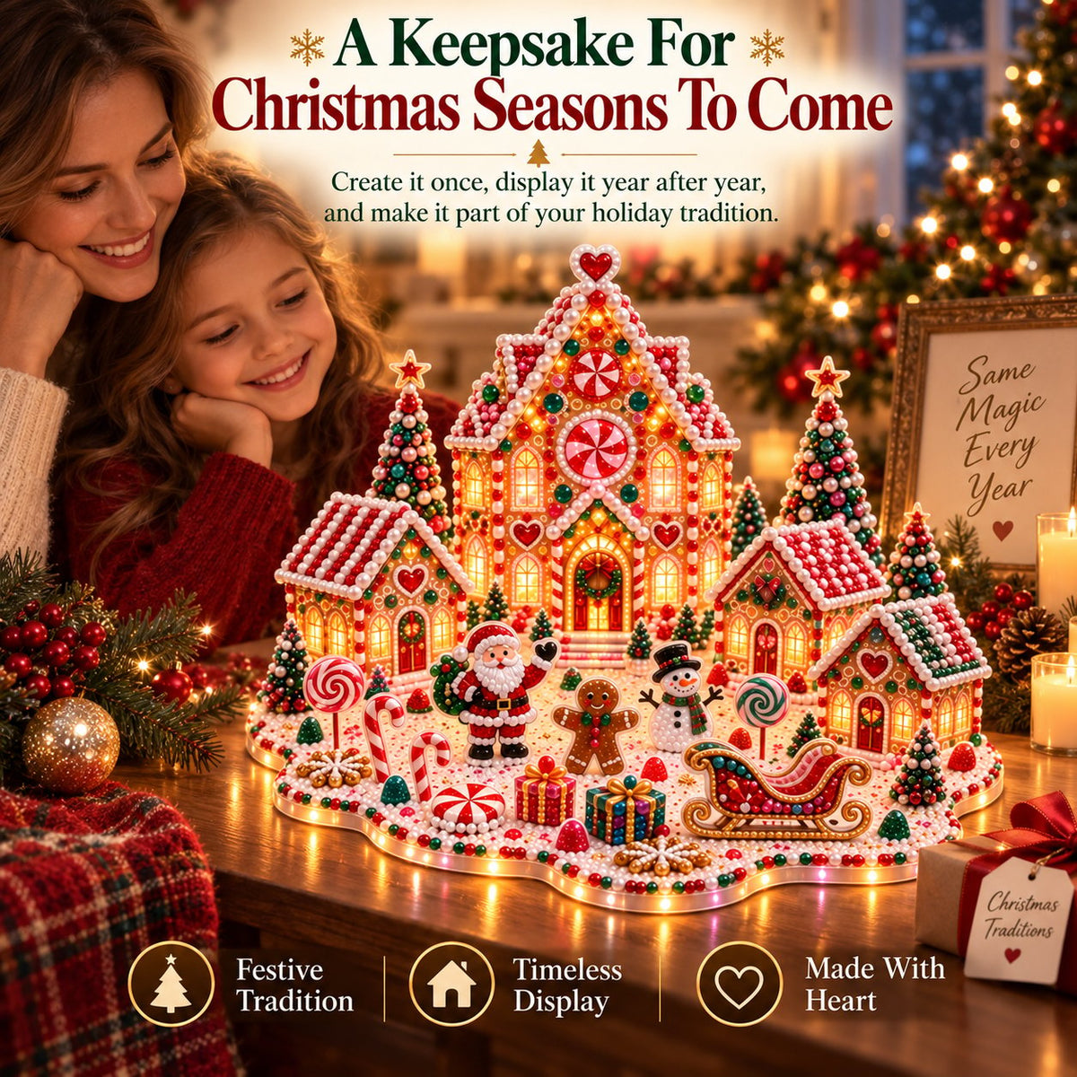 🔥 Limited Time 70% OFF – ✨🔥Magical Christmas Village 3D Gem Art DIY Kit