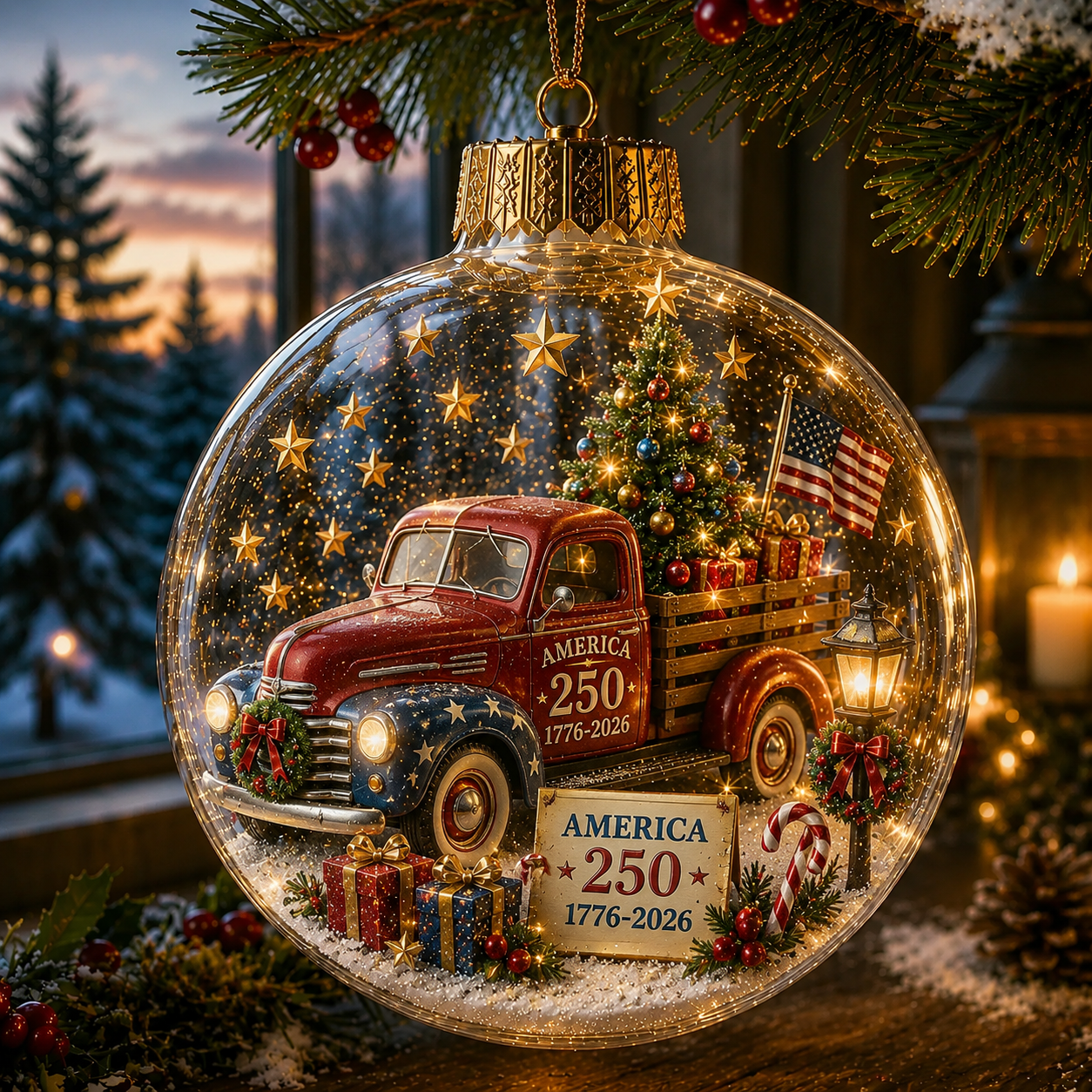 🔥Last Day: Huge Discounts!!🔥 America 250 Heritage Crystal Ornament™