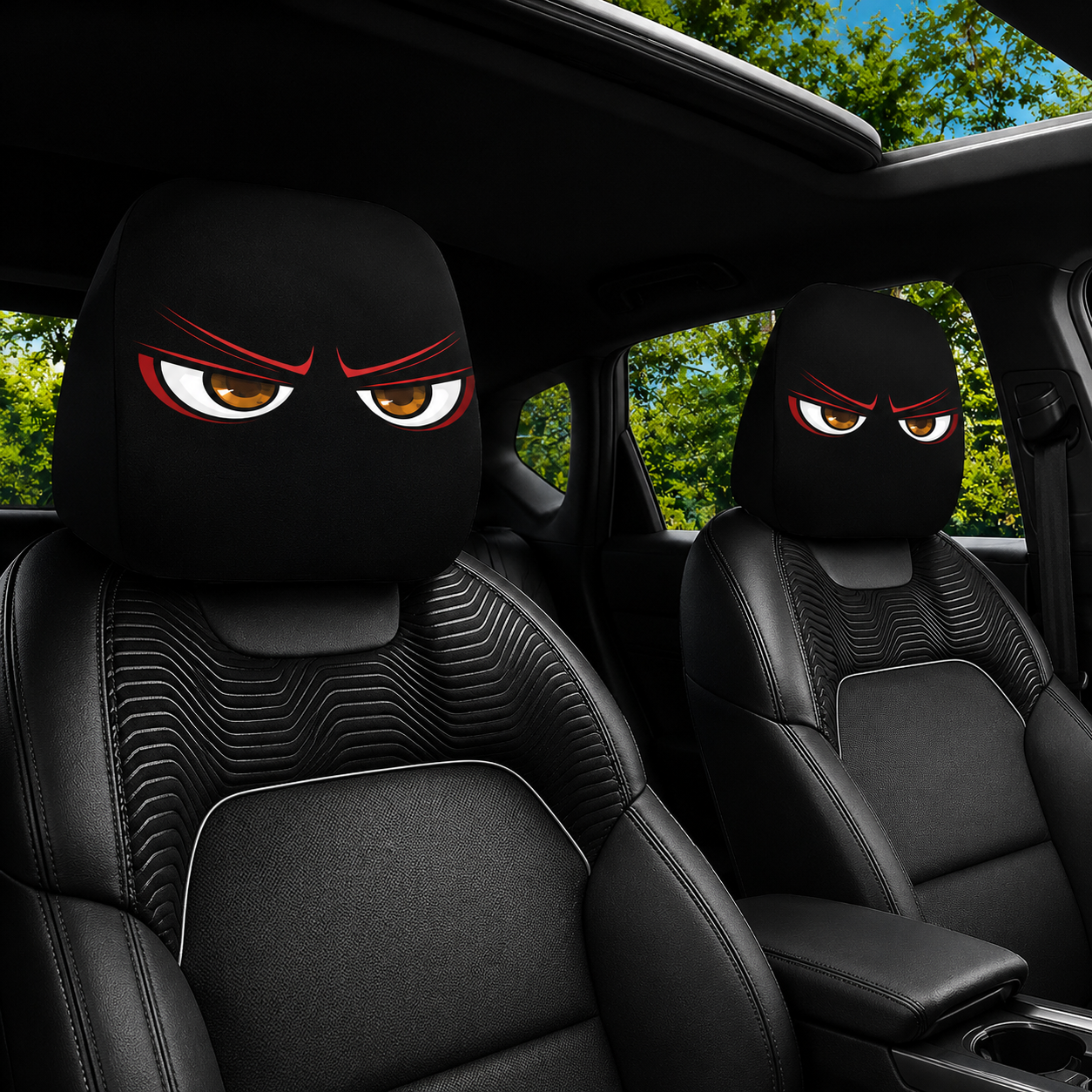 🔥Limited time 70% OFF -Funny Cartoon Car Headrest Covers – 2PCS Universal Fit