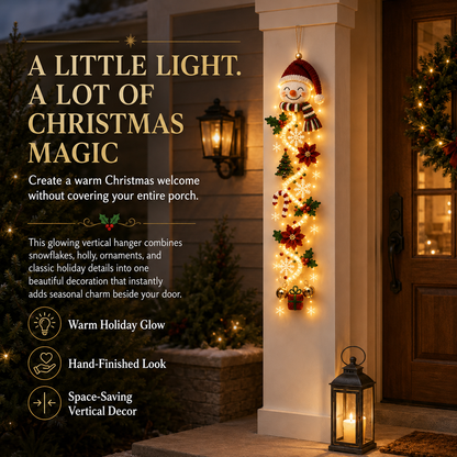 🔥Limited time 70% OFF -✨🎄Light‑Up Glowing Christmas Door Hanger - Festive Home Decor
