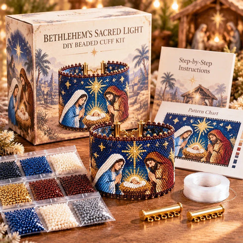 🔥Limited time 49% OFF - ⭐🙏 Bethlehem's Sacred Light DIY Beaded Cuff Kit – Create a Bracelet of Faith & Hope!