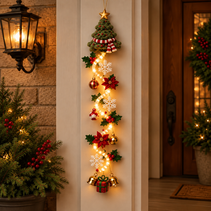 🔥Limited time 70% OFF -✨🎄Light‑Up Glowing Christmas Door Hanger - Festive Home Decor