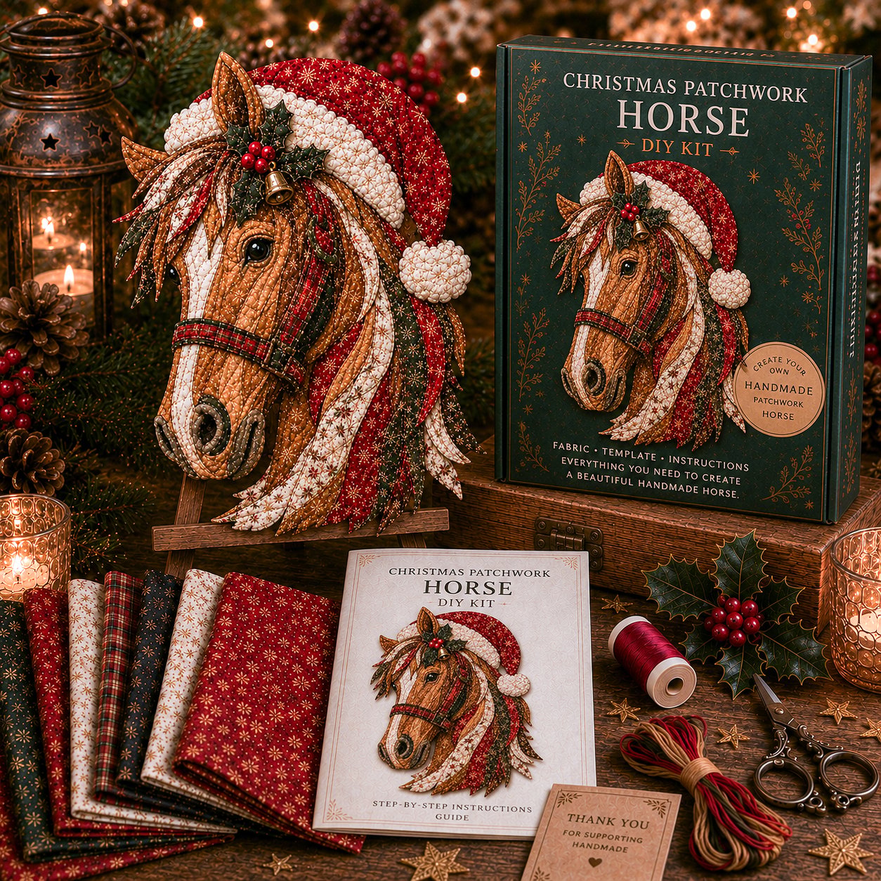 🔥Limited time 70% OFF -🎅✨Christmas Patchwork Fabric DIY Decor Kit