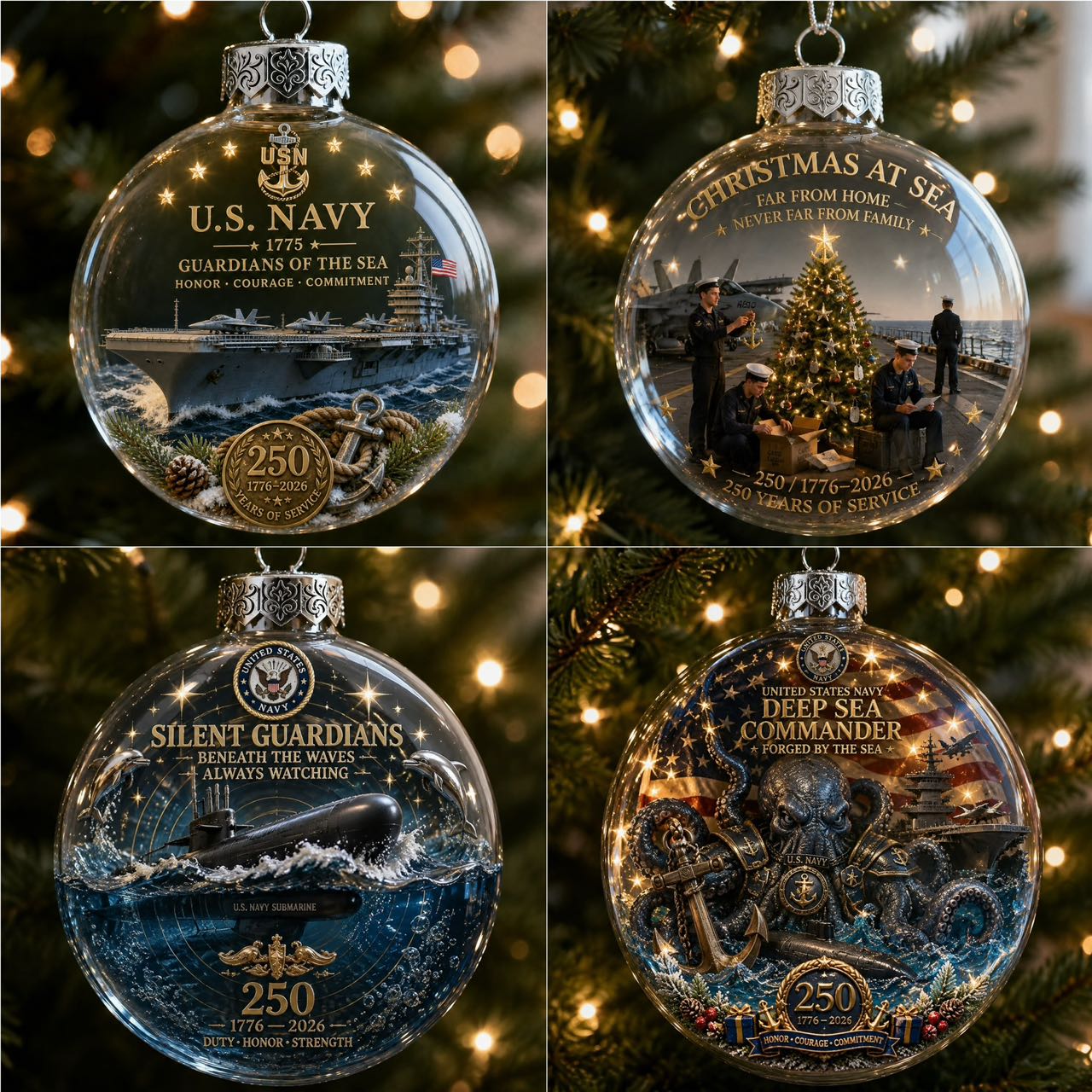 🎄 LAST DAY 75% OFF 🇺🇸 America 250th Military Legacy Light-Up Christmas Ball