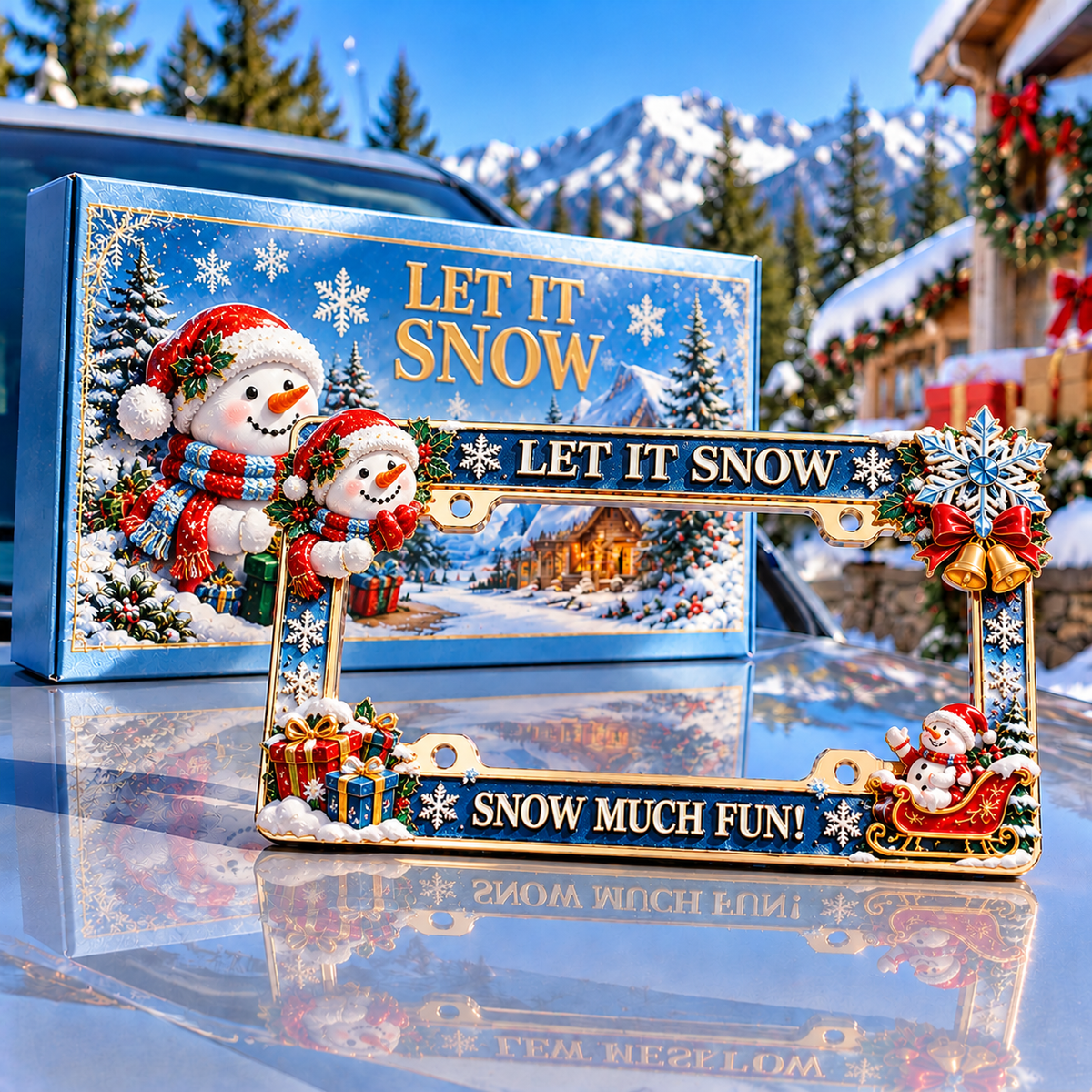 🔥Limited time 49% OFF -🎄🚗Christmas Decorative License Plate Frame – Bring Holiday Cheer to Every Drive!