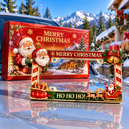 🔥Limited time 49% OFF -🎄🚗Christmas Decorative License Plate Frame – Bring Holiday Cheer to Every Drive!