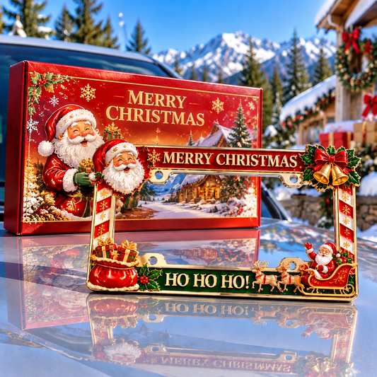 🔥Limited time 49% OFF -🎄🚗Christmas Decorative License Plate Frame – Bring Holiday Cheer to Every Drive!