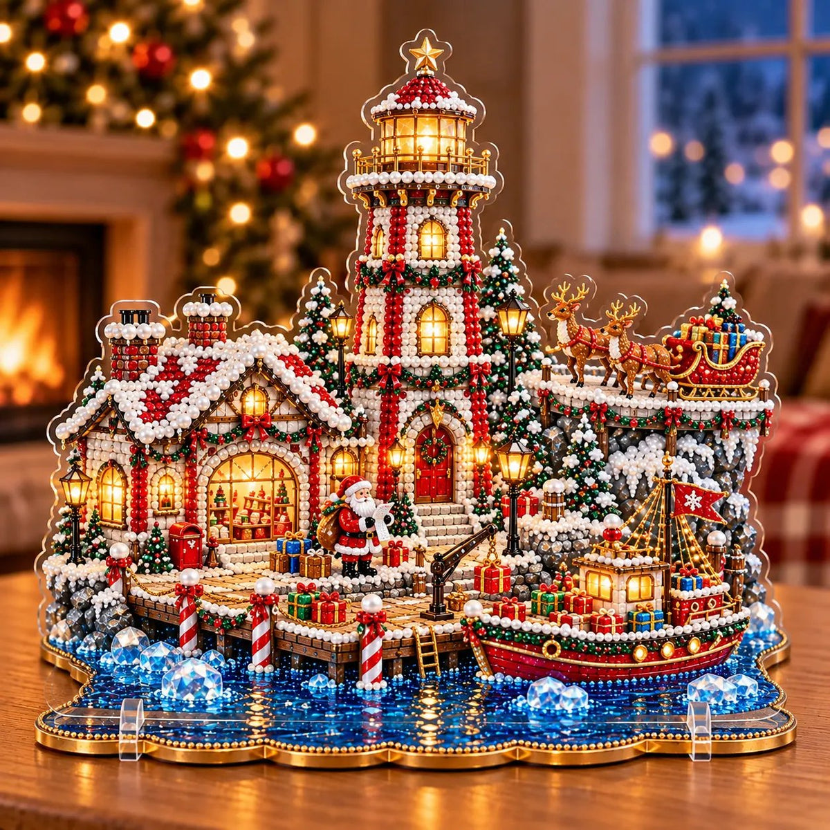🔥Limited time 70% OFF -💎🎄Christmas Lighthouse Diamond Painting Art Kit - Create Your Own Christmas Lighthouse