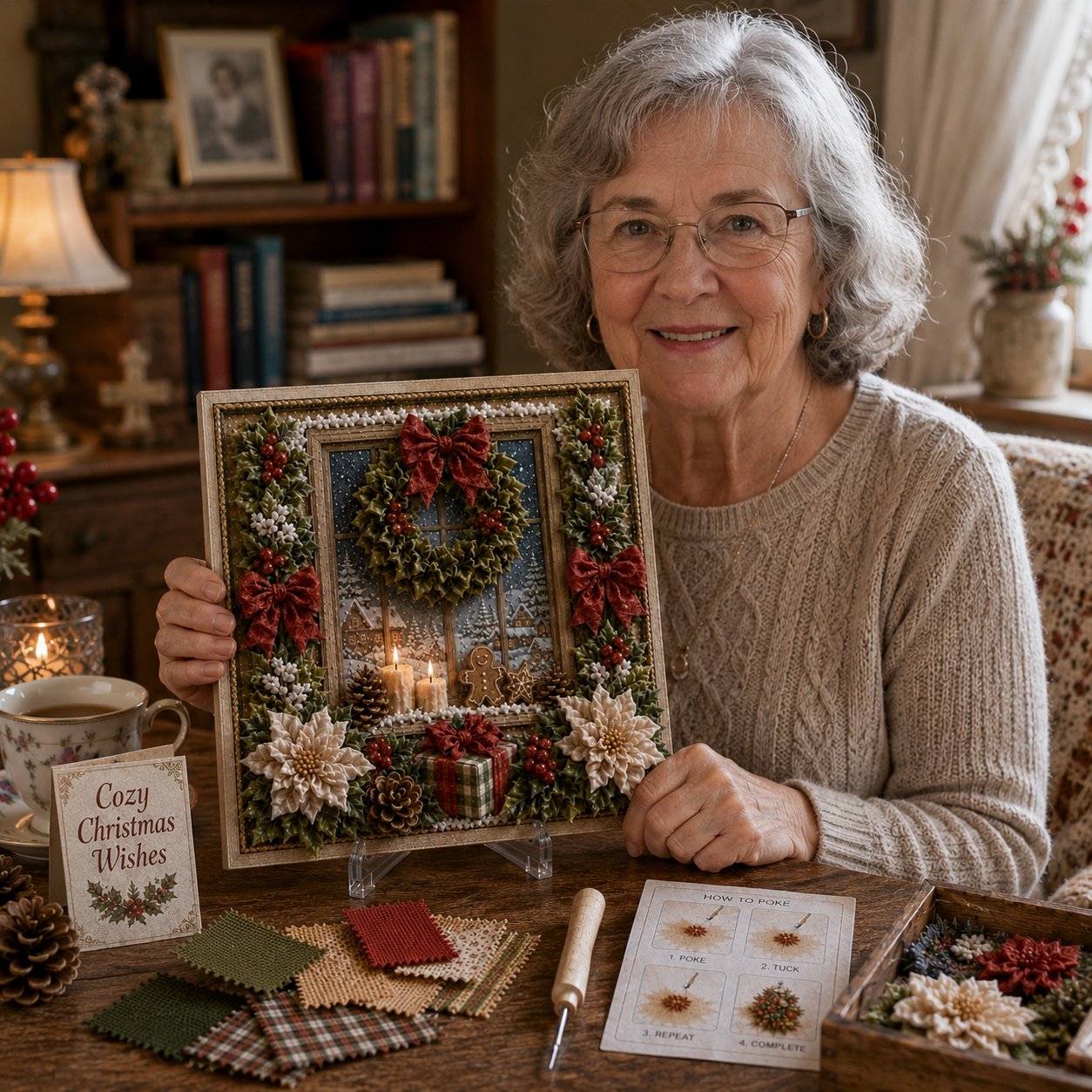 🔥 LAST DAY 50% OFF – 🎄🧵 Premium 3D Christmas Fabric Poke Art Kit