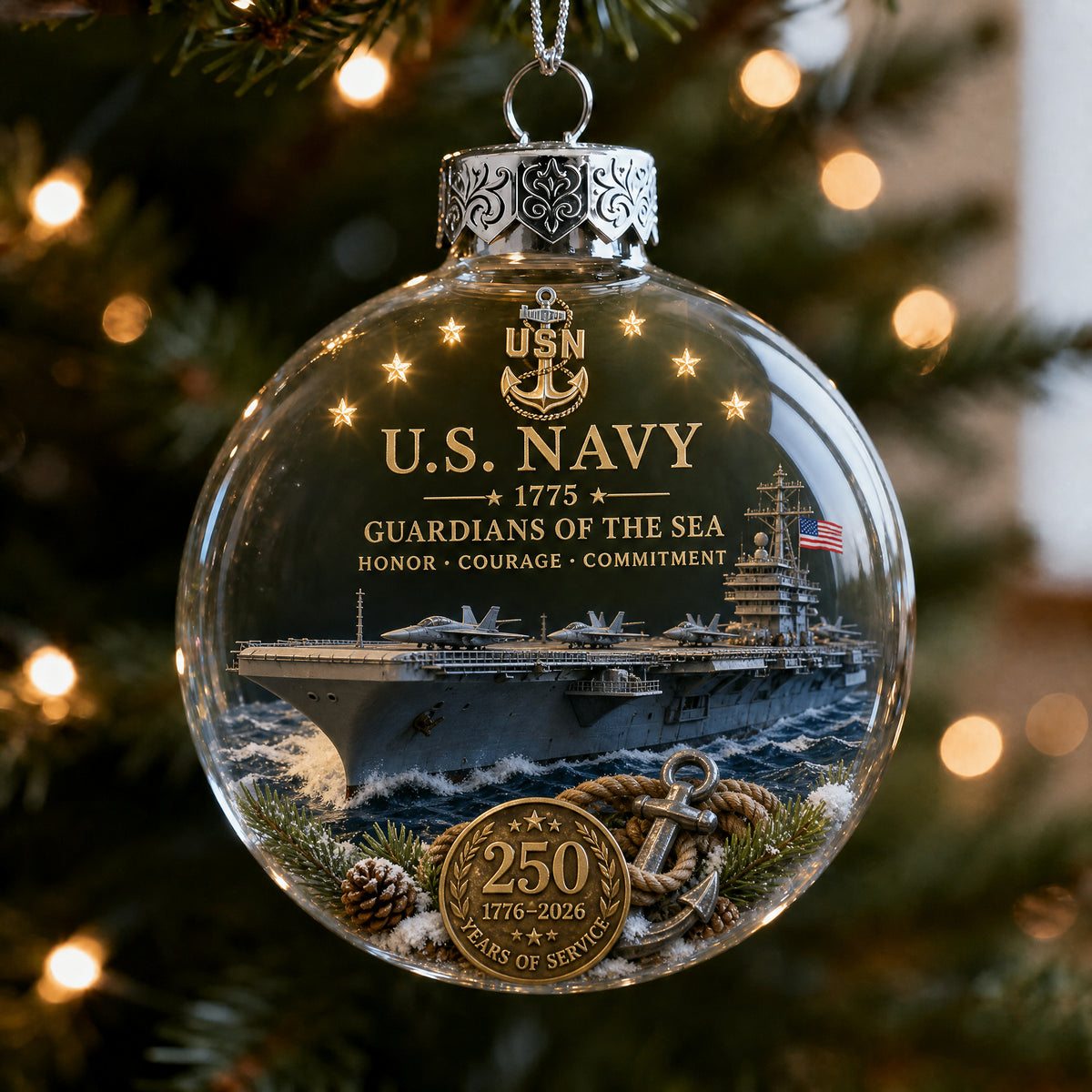 🎄 LAST DAY 75% OFF 🇺🇸 America 250th Military Legacy Light-Up Christmas Ball