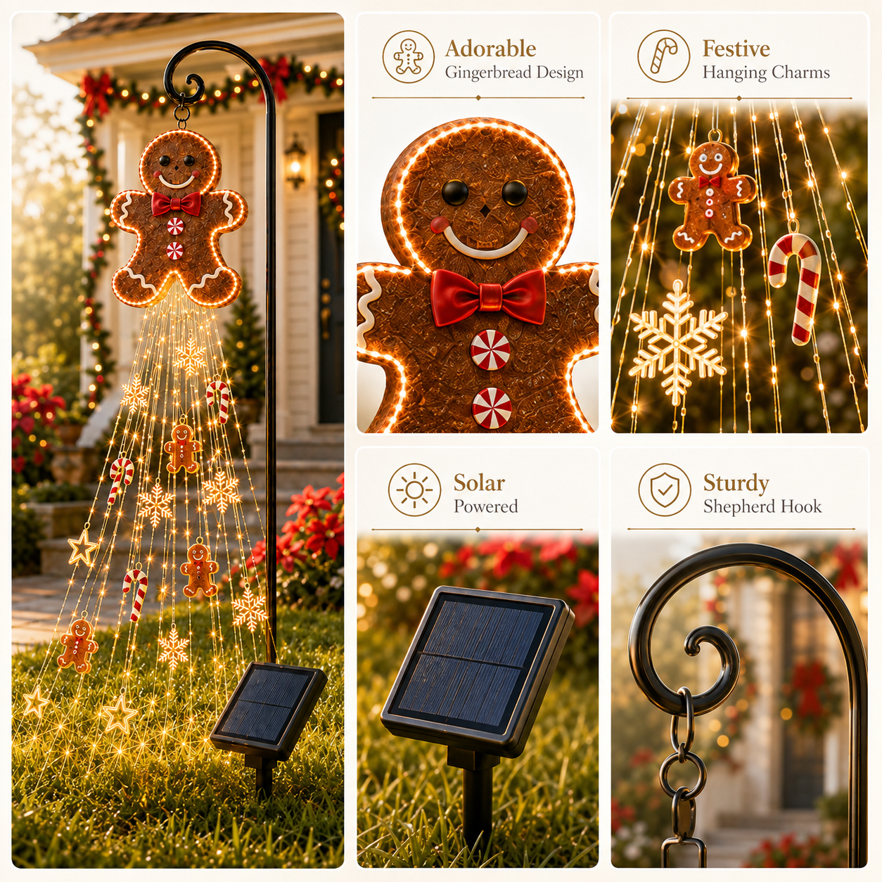 🔥Limited time 70% OFF -🎄 Gingerbread Magic Solar Holiday Yard Light