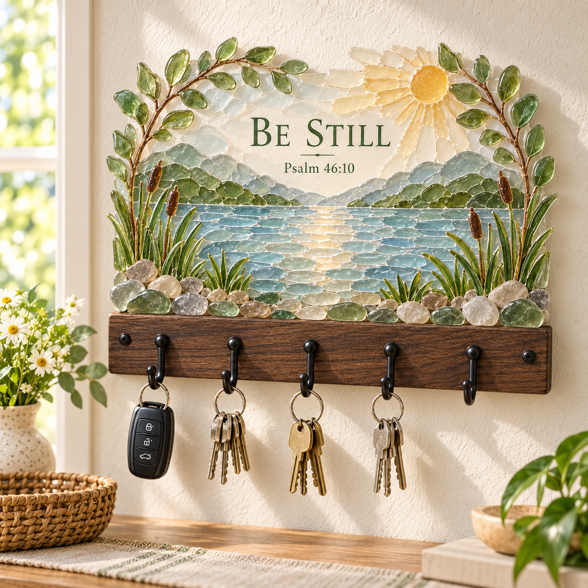 🔥LAST DAY 70% OFF - ✝️Heirloom Faith Sea Glass Key Holder Collection