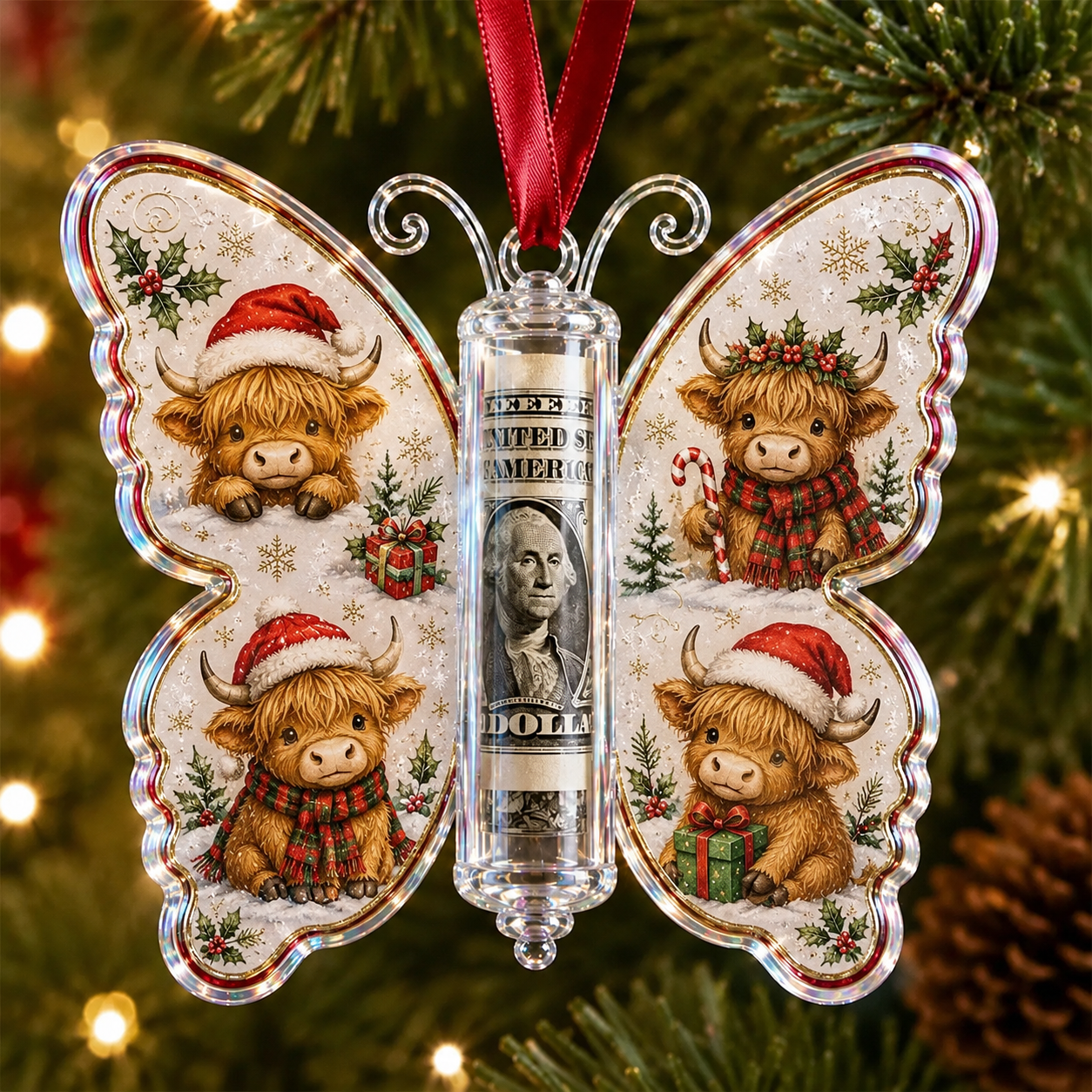 🦋💵 Christmas Cash Gift Butterfly Ornament – Holiday Money Holder Keepsake 🎄✨