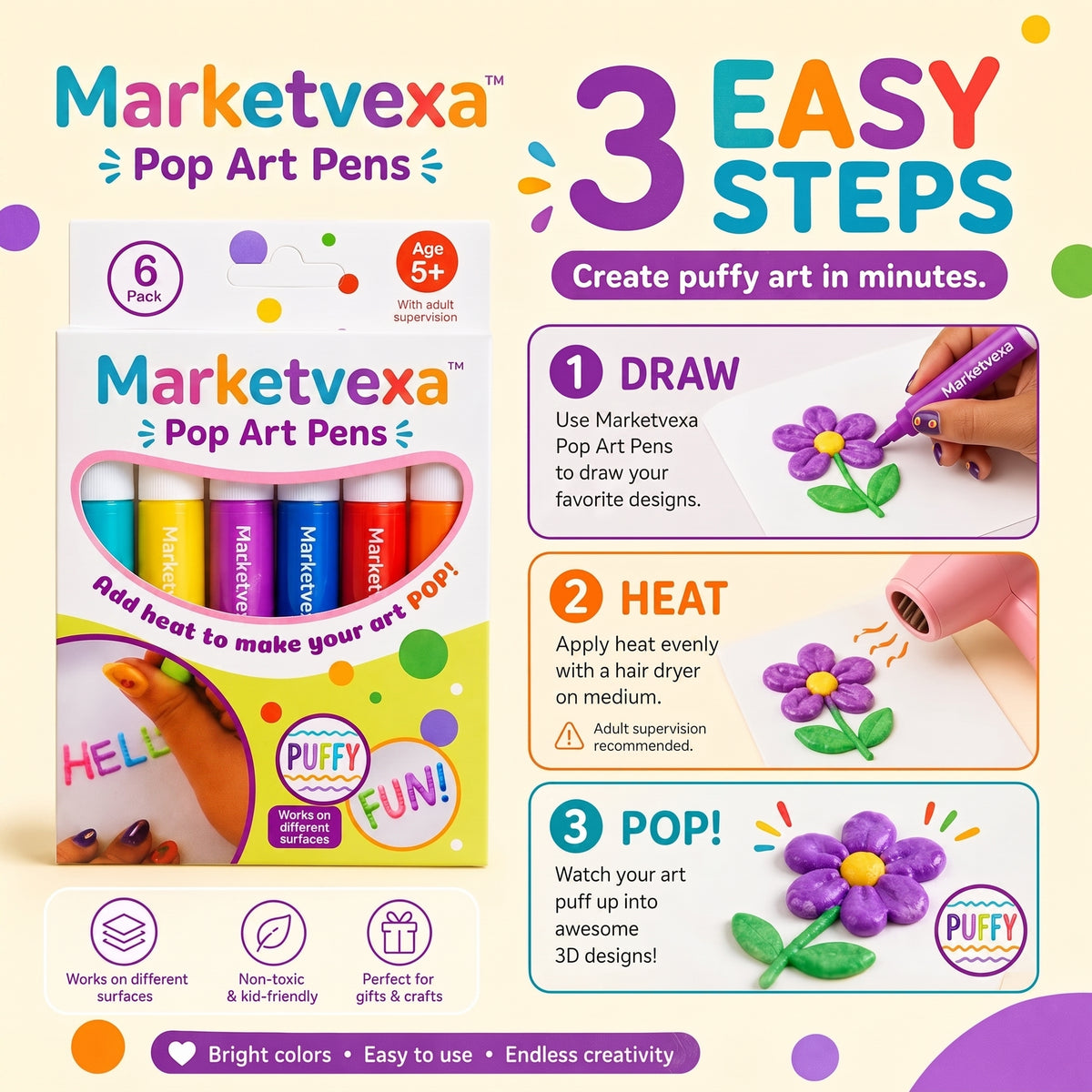 3D Relief Art Pen – Turn Flat Drawings Into Touchable 3D Art