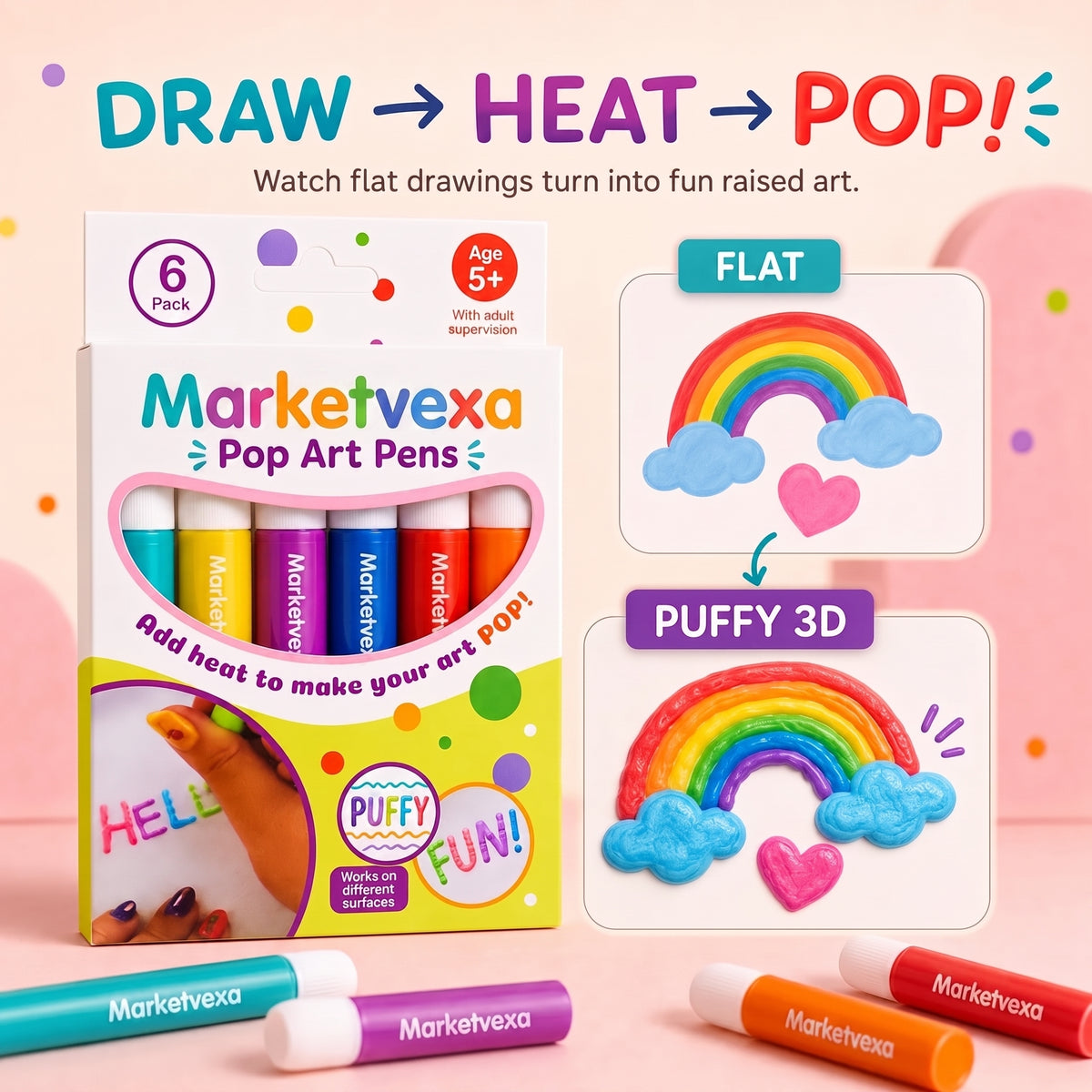 3D Relief Art Pen – Turn Flat Drawings Into Touchable 3D Art