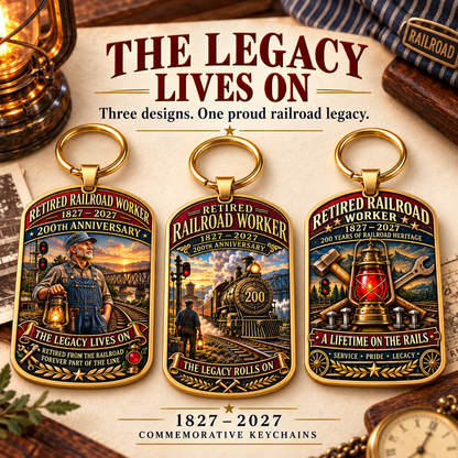 🔥Last 40pcs🚂1827–2027 Retired Railroad Worker 200th Anniversary Commemorative Keychain – The Legacy Lives On