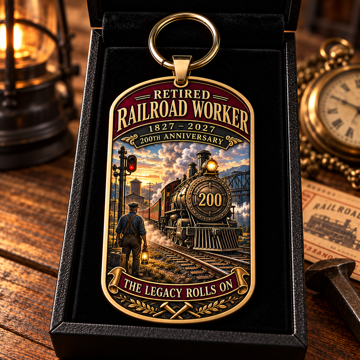 🔥Last 40pcs🚂1827–2027 Retired Railroad Worker 200th Anniversary Commemorative Keychain – The Legacy Lives On