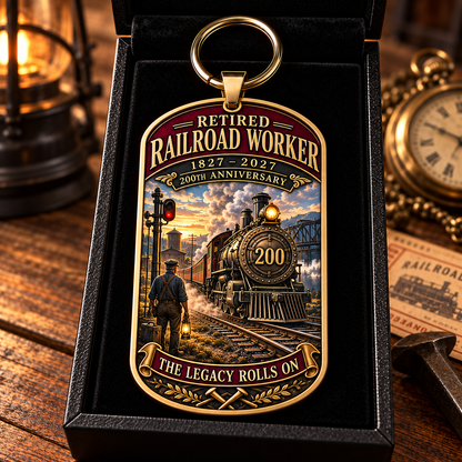 🔥Last 40pcs🚂1827–2027 Retired Railroad Worker 200th Anniversary Commemorative Keychain – The Legacy Lives On