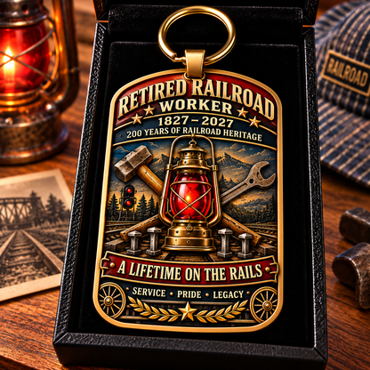 🔥Last 40pcs🚂1827–2027 Retired Railroad Worker 200th Anniversary Commemorative Keychain – The Legacy Lives On