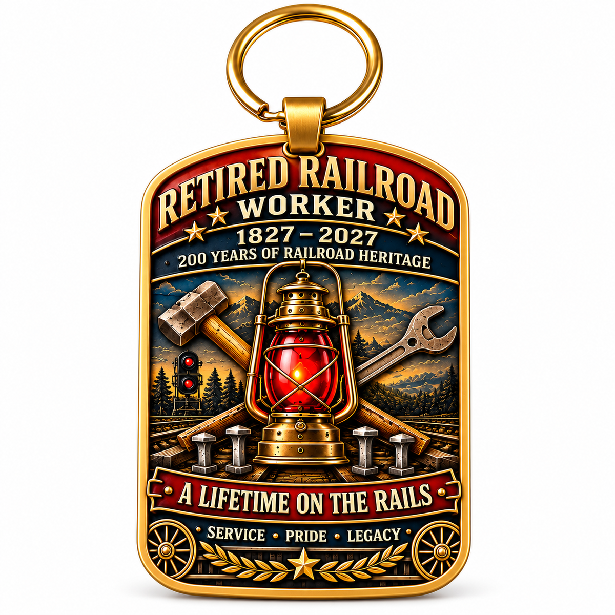 🔥Last 40pcs🚂1827–2027 Retired Railroad Worker 200th Anniversary Commemorative Keychain – The Legacy Lives On