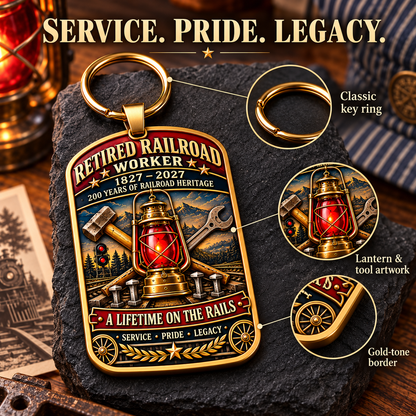🔥Last 40pcs🚂1827–2027 Retired Railroad Worker 200th Anniversary Commemorative Keychain – The Legacy Lives On
