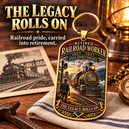 🔥Last 40pcs🚂1827–2027 Retired Railroad Worker 200th Anniversary Commemorative Keychain – The Legacy Lives On