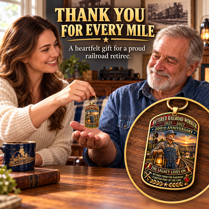 🔥Last 40pcs🚂1827–2027 Retired Railroad Worker 200th Anniversary Commemorative Keychain – The Legacy Lives On