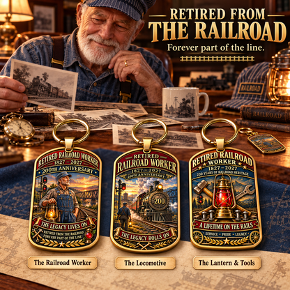 🔥Last 40pcs🚂1827–2027 Retired Railroad Worker 200th Anniversary Commemorative Keychain – The Legacy Lives On