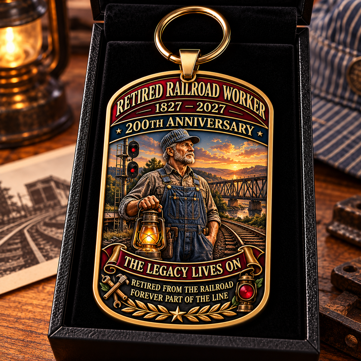 🔥Last 40pcs🚂1827–2027 Retired Railroad Worker 200th Anniversary Commemorative Keychain – The Legacy Lives On