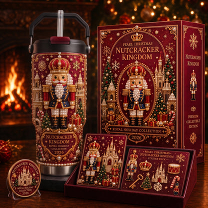 🎅✨ Luxury Christmas Santa 40oz Handle Tumbler – A Magical Holiday Gift
