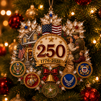 🔥LAST DAY 75% OFF!!🔥 America 250 Crystal Snowflake Heritage Ornament™