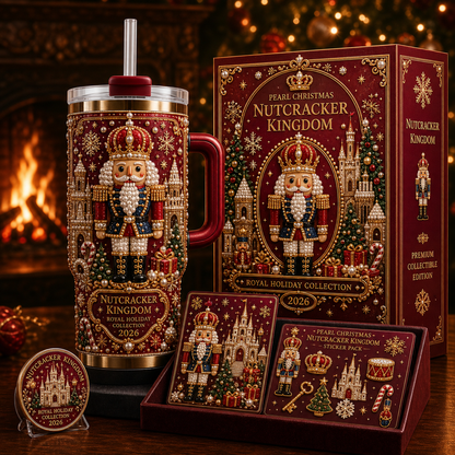 🎅✨ Luxury Christmas Santa 40oz Handle Tumbler – A Magical Holiday Gift