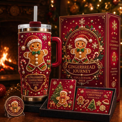 🎅✨ Luxury Christmas Santa 40oz Handle Tumbler – A Magical Holiday Gift