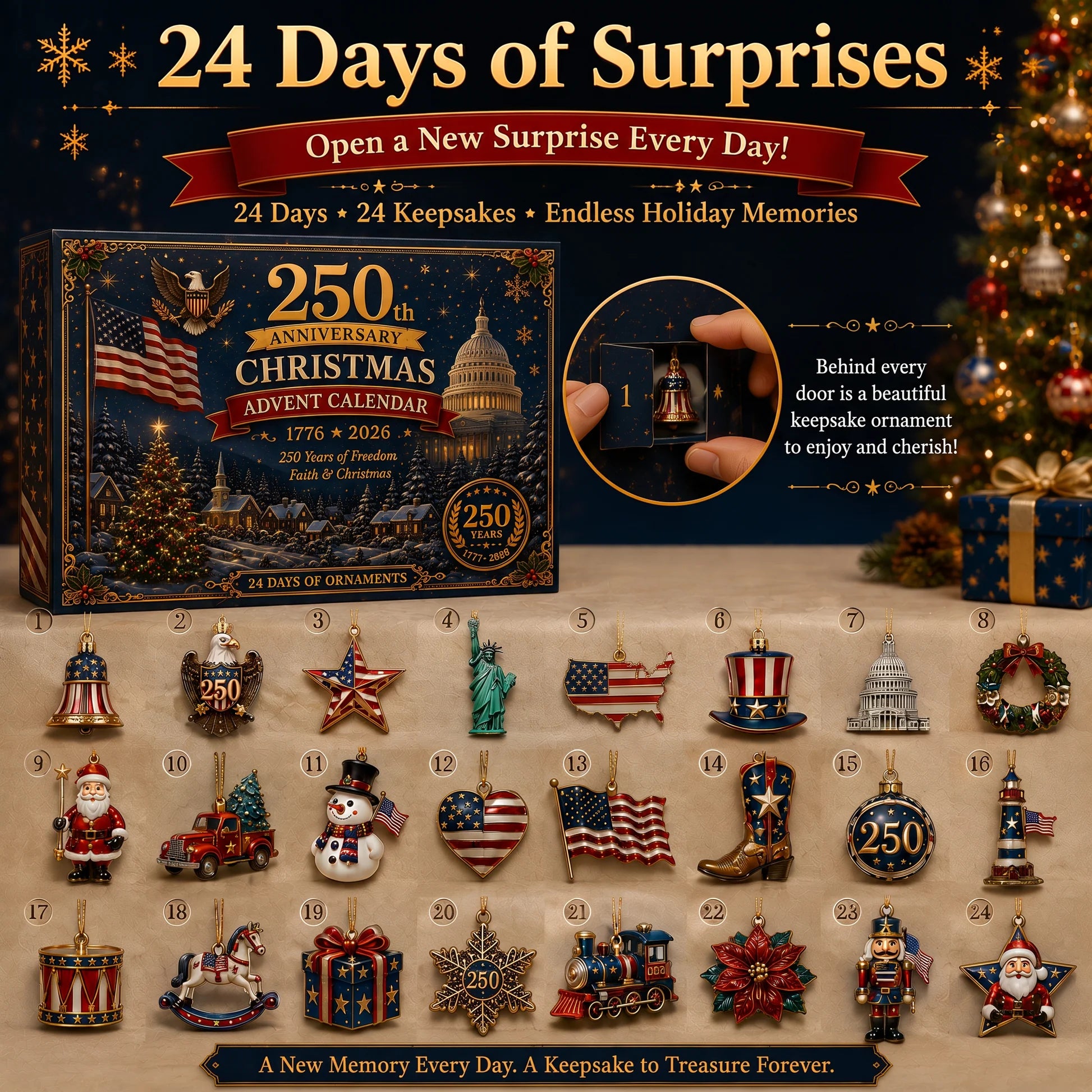 🔥America 250th Anniversary Heritage Christmas Advent Calendar